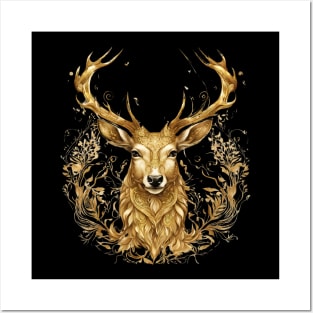 golden deer Posters and Art